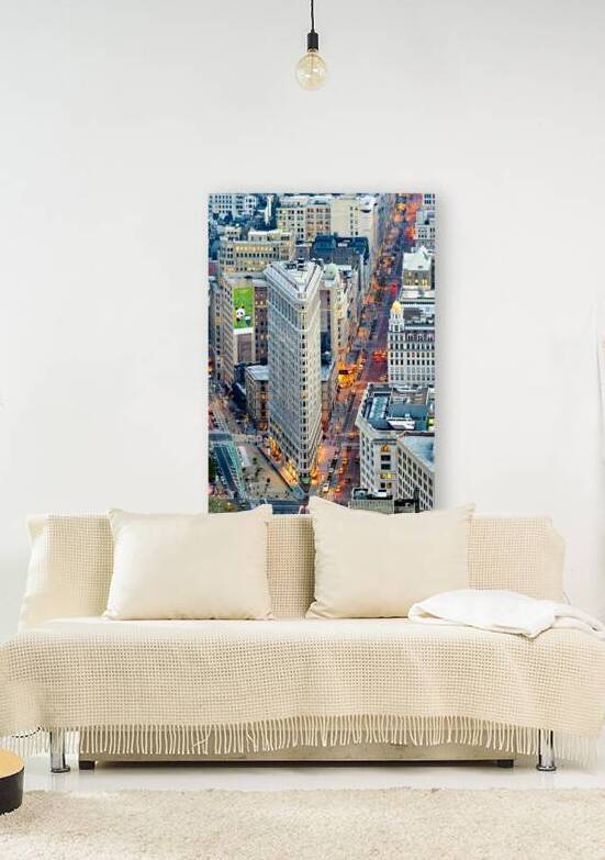 Aerial view of Manhattan at dusk highlighting Flatiron building by Marco Brivio