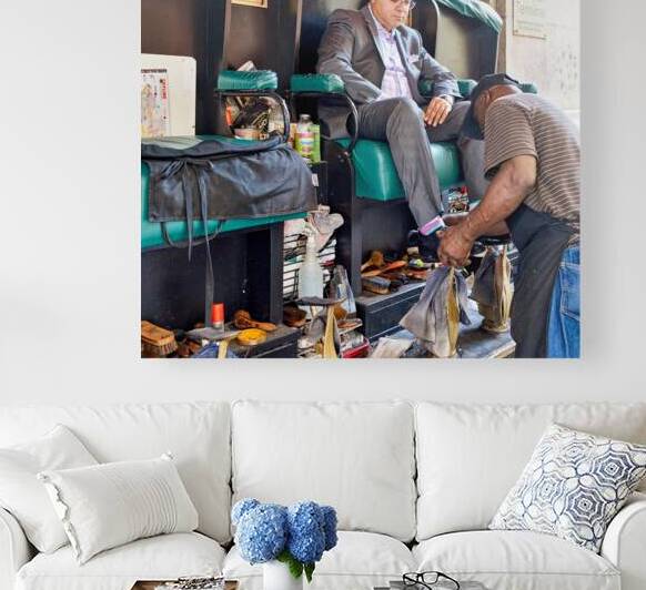 Shoeshine service at Grand Central Terminal in Manhattan New Yo by Marco Brivio