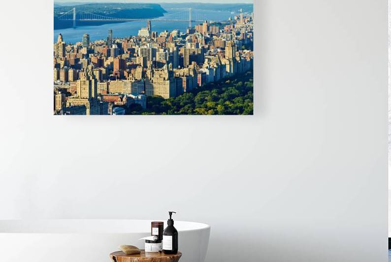 View of upper west side and george washington bridge in manhatta by Marco Brivio