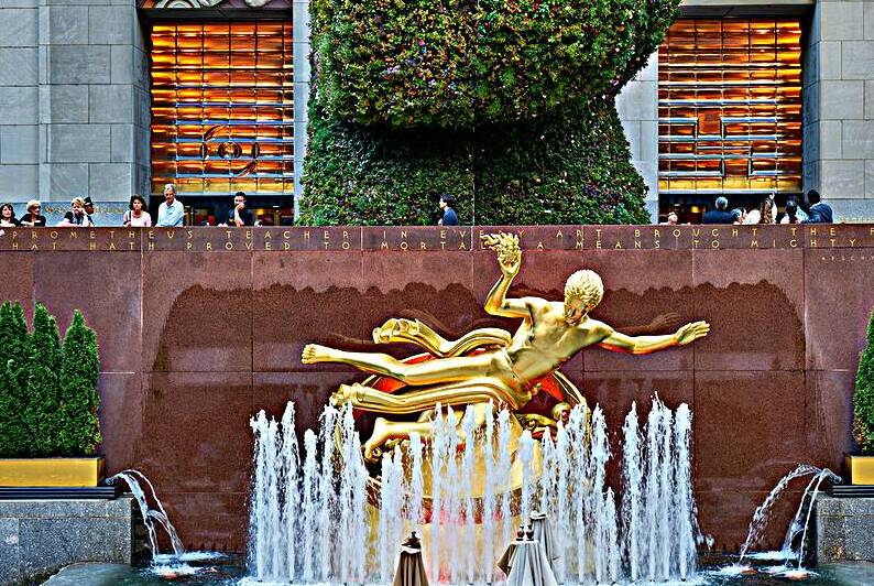 Prometheus statue at Rockefeller Center in New York City by Marco Brivio