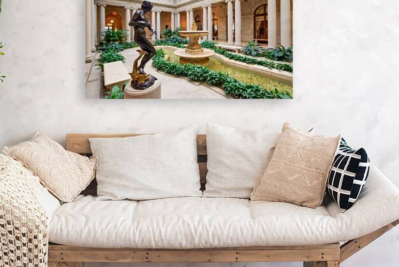 Visitors explore the courtyard at the Frick Collection in Manhat by Marco Brivio