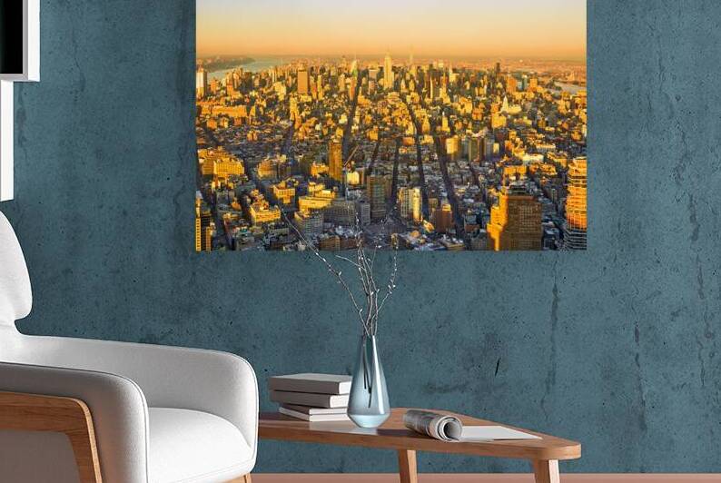 Aerial view of downtown Manhattan at sunset by Marco Brivio