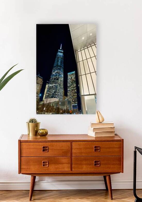 Night view of One World Trade Center and 911 Memorial by Marco Brivio