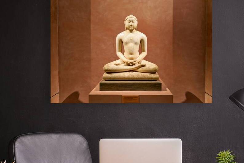 Sculpture of Buddha on display at the Asian Art Gallery in New Y by Marco Brivio