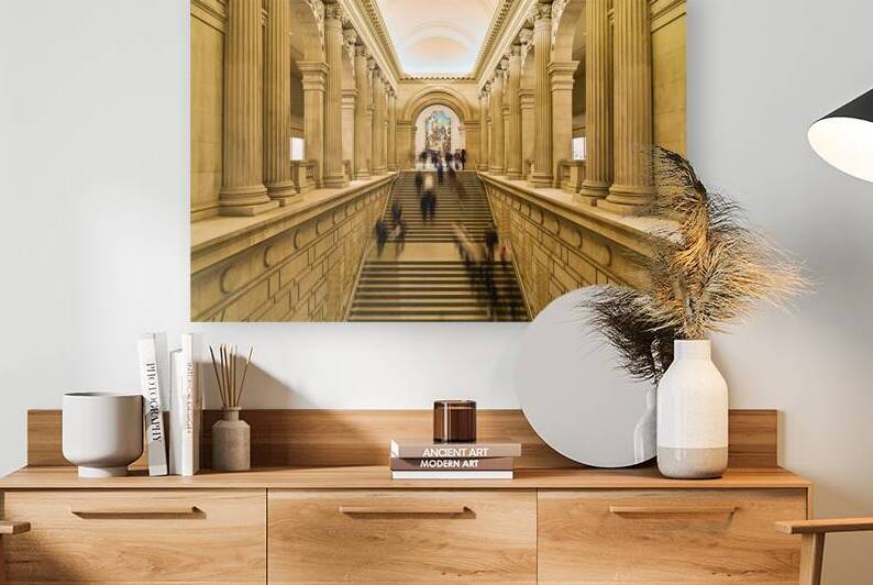 Visitors ascend the stairs at the Metropolitan Museum of Art by Marco Brivio