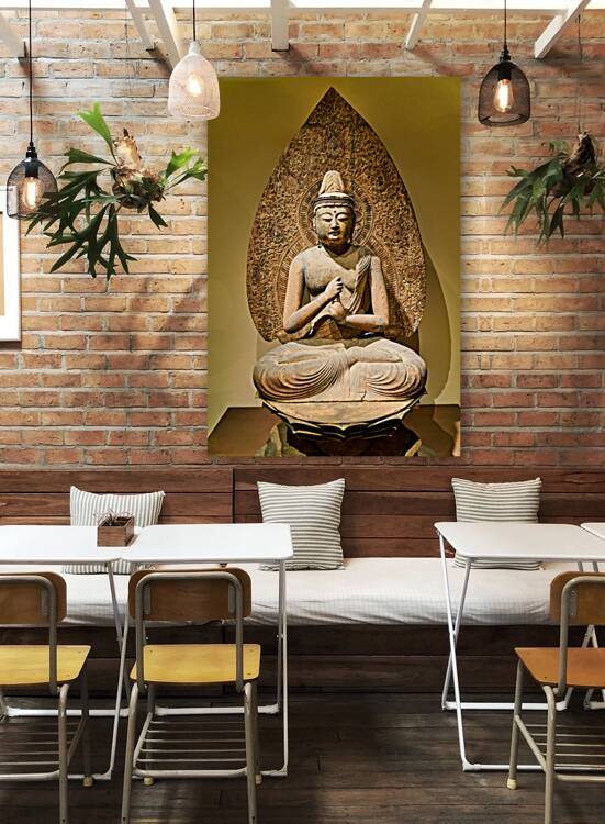 Sculpture of buddha at asian art gallery in new york city by Marco Brivio