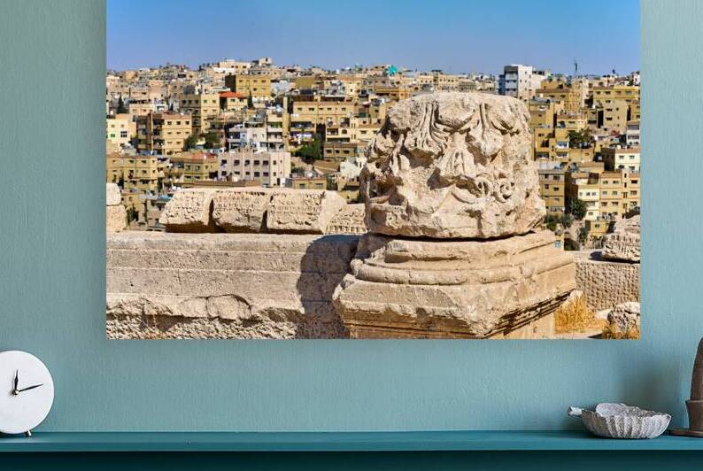 View of Amman from the Citadel with ancient stone structure by Marco Brivio