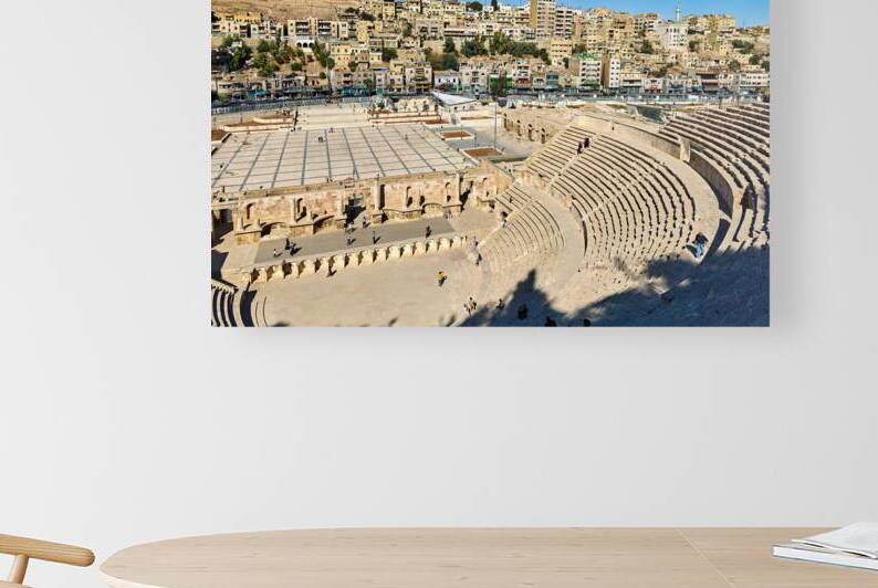 Exploring the Roman Theater in Amman Jordan with city view by Marco Brivio