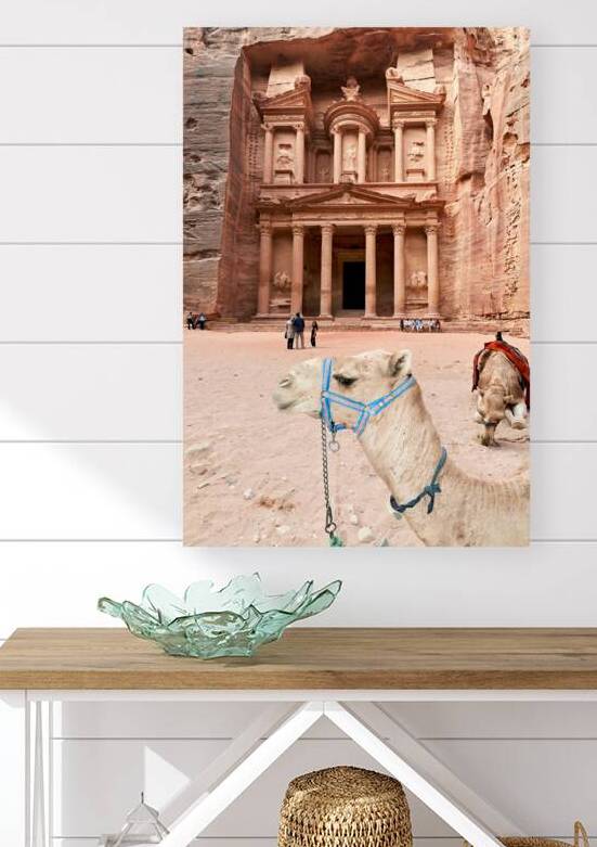 Tourists visiting Al Khazneh the Treasury in Petra Jordan with  by Marco Brivio