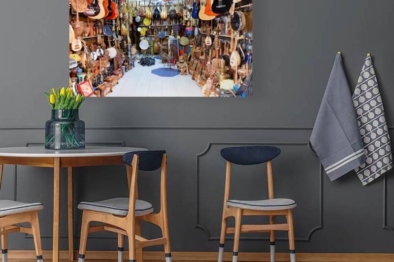 Musical instruments shop in Fez Morocco shows various instrument by Marco Brivio