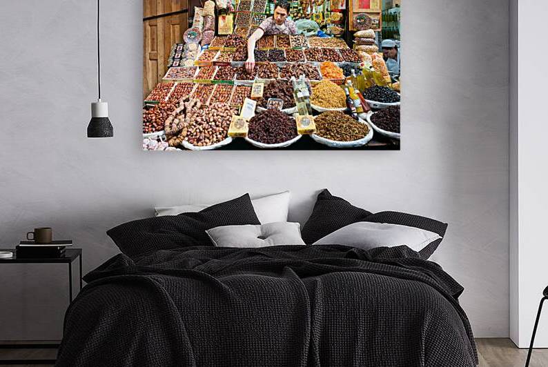 Sales of dried fruit in Fez Morocco old souk by Marco Brivio