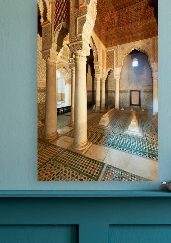 Saadian tombs interior in Marrakesh Morocco with historic archit by Marco Brivio