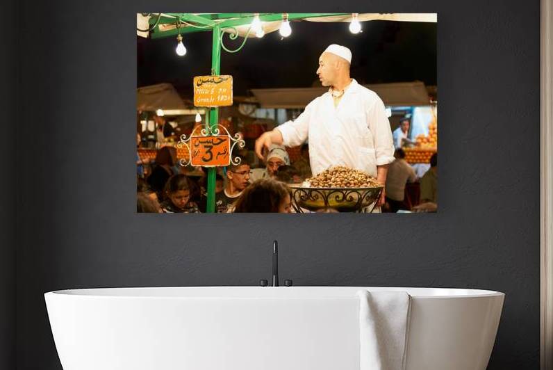 Snail dinner served at street vendors in Marrakech night market by Marco Brivio