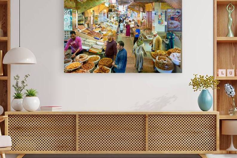 Exploring the souk in Meknes Morocco with vendors and shoppers by Marco Brivio