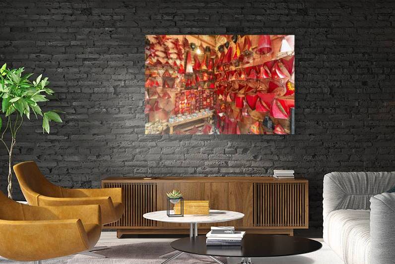 Chandeliers for sale in a shop in Marrakesh Morocco by Marco Brivio