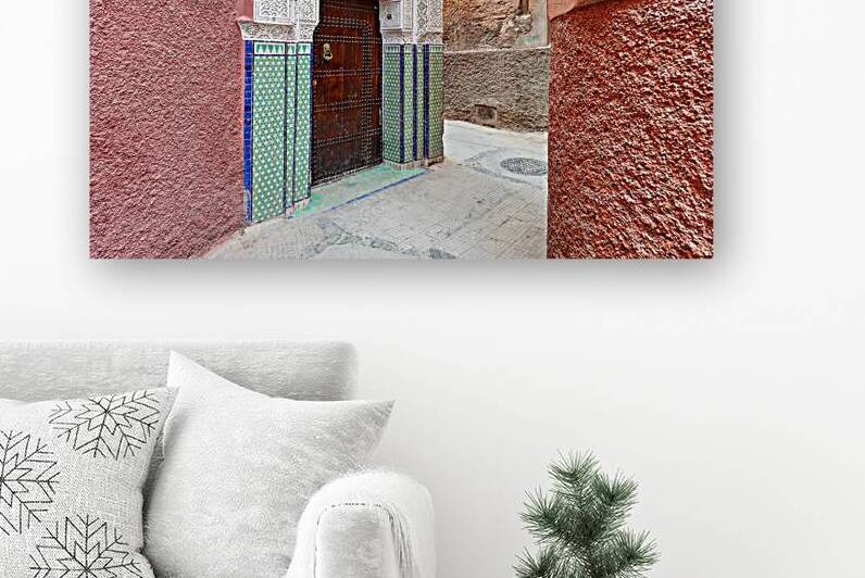 Narrow alleys in Marrakeshs Medina show traditional architectur by Marco Brivio