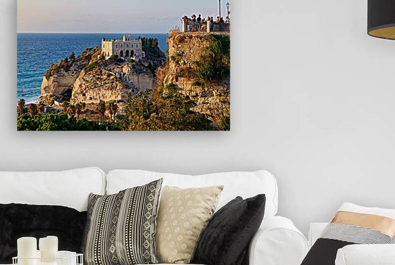 Tourists view Santa Maria dellIsola Monastery in Tropea Calabri by Marco Brivio