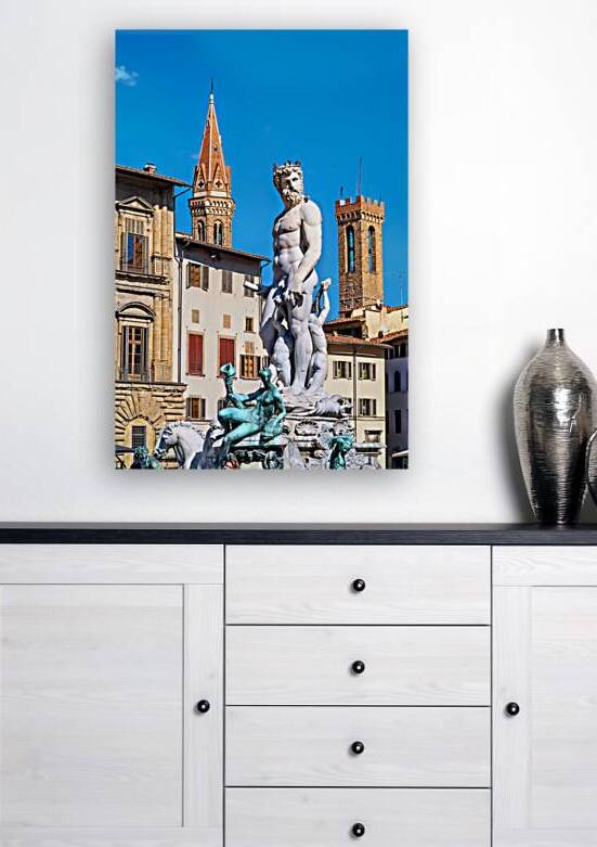 Fountain of Neptune in Piazza della Signoria in Florence Italy by Marco Brivio