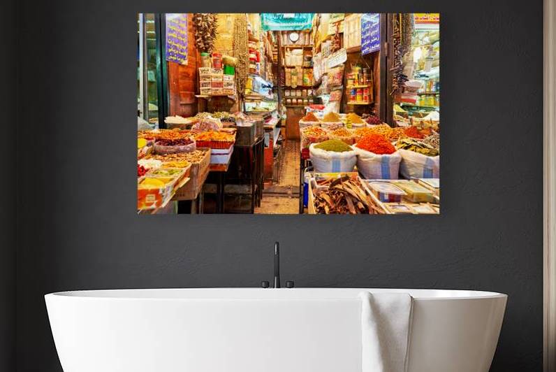 Market scene in Al Hamidiyah Souq in Damascus at midday by Marco Brivio