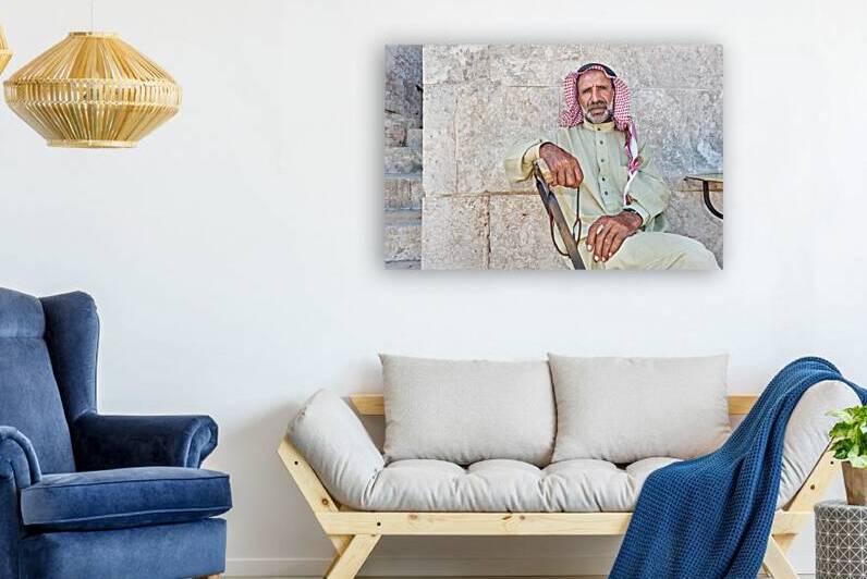 Portrait of a senior man sitting in Aleppo Syria by Marco Brivio