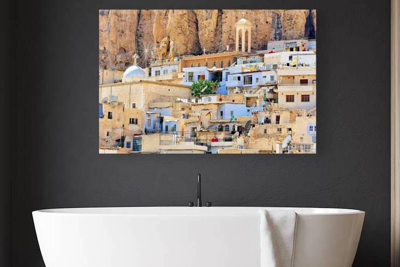 Convent of Saint Thecla Mar Taqla in Maaloula Syria on a sunny by Marco Brivio