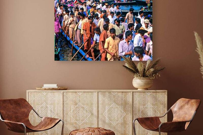 Celebration at Inle Lake Festival during vibrant boat gathering by Marco Brivio