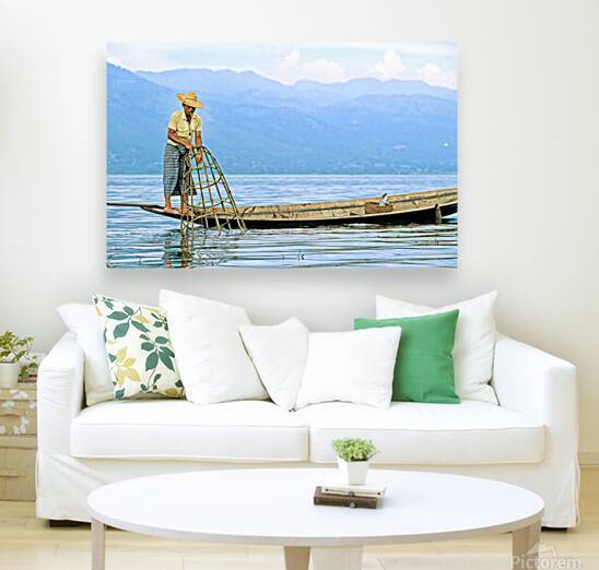 Traditional fishing on Inle Lake in Myanmar by local fisherman by Marco Brivio