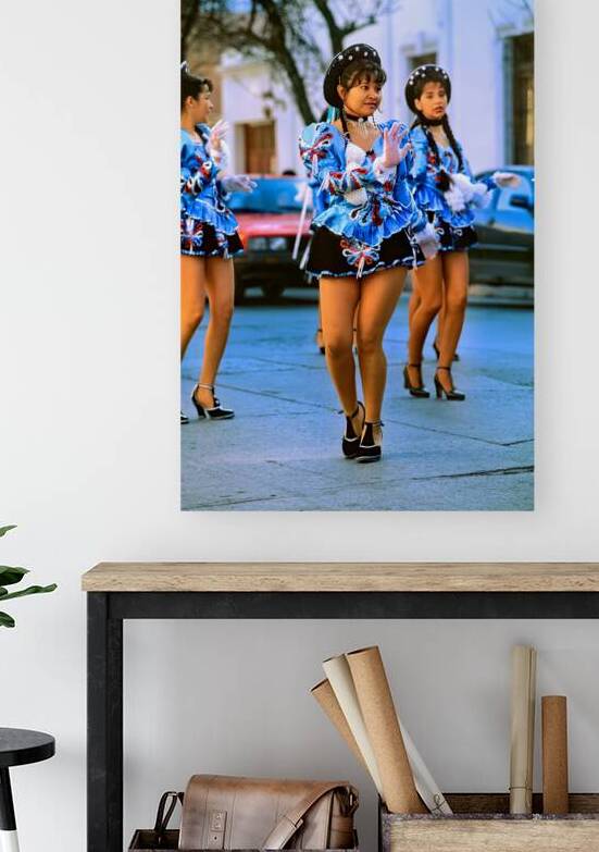 Dancers in blue costumes perform during cultural festival in Arg by Marco Brivio