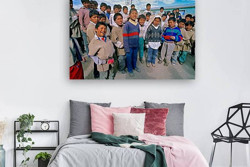 Diverse group of children posing outdoors with varied expression by Marco Brivio