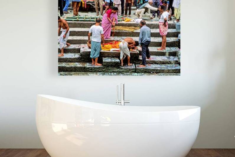 Cremation ceremony at Pashupatinath during the day in Kathmandu by Marco Brivio