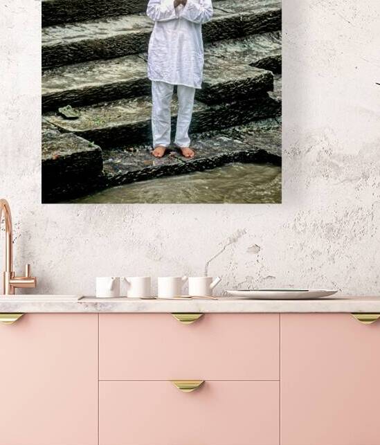 Pilgrim praying at Pashupatinath temple in Kathmandu Nepal by Marco Brivio