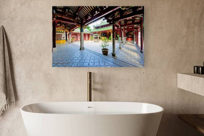 Visitors observe altars inside Thian Hock Keng Temple in Singapo by Marco Brivio