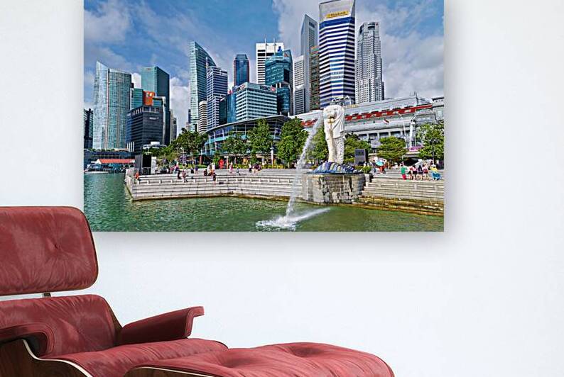 People walk in Singapores financial district near the bridge by Marco Brivio