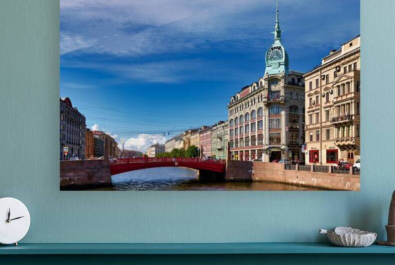 Historic buildings line the Moyka River in St. Petersburg by Marco Brivio