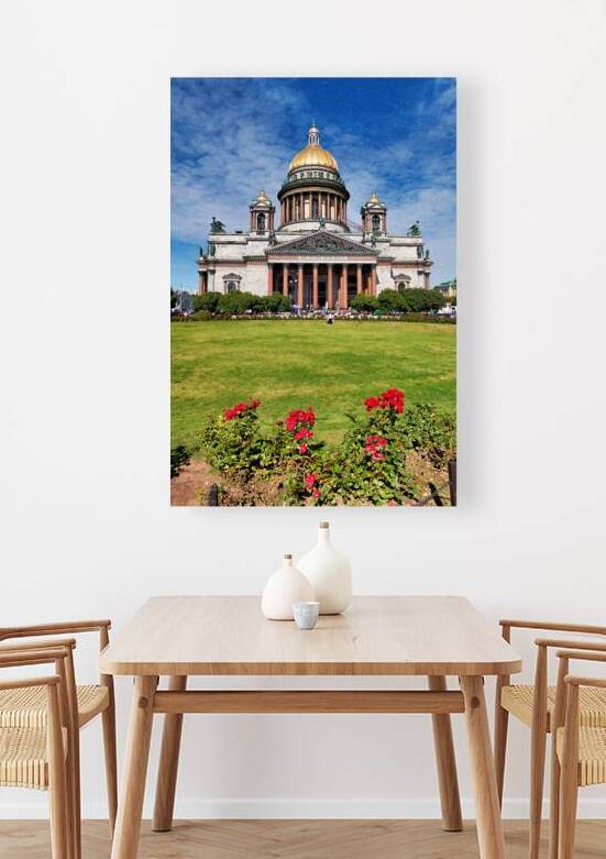 Visitors gather outside St. Isaacs Cathedral in St. Petersburg by Marco Brivio