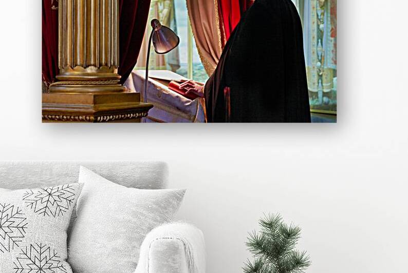 Man prays in Alexander Nevsky Lavra Monastery in St. Petersburg by Marco Brivio