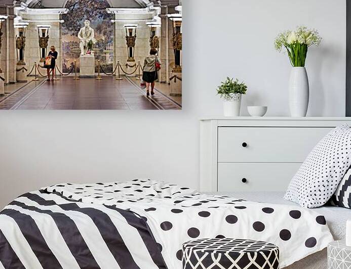 Metro station art in Saint Petersburg with historical statue by Marco Brivio