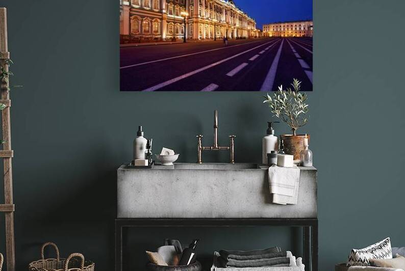 View of the General Staff Building at night in Saint Petersburg by Marco Brivio