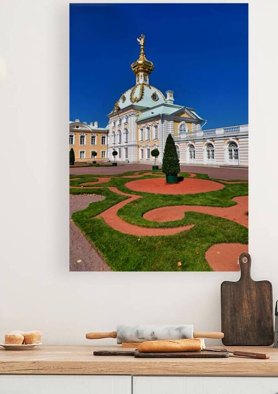 St Petersburg architecture near Peterhof Palace under clear sky by Marco Brivio