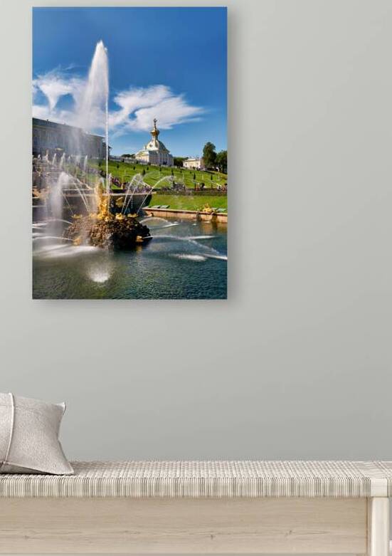 Fountains and gardens at Peterhof Palace in Saint Petersburg by Marco Brivio