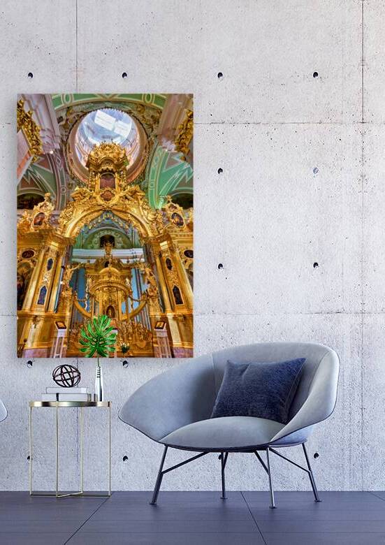 Golden altar inside Peter and Paul Cathedral in St. Petersburg by Marco Brivio