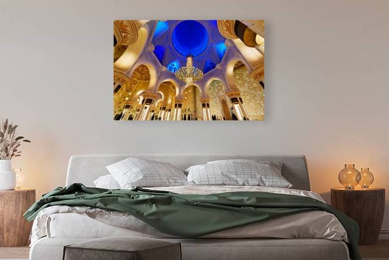 Visit Sheikh Zayed Grand Mosque in Abu Dhabi during evening by Marco Brivio