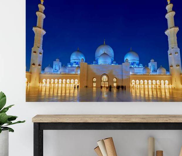 Sheikh Zayed Grand Mosque at night in Abu Dhabi by Marco Brivio
