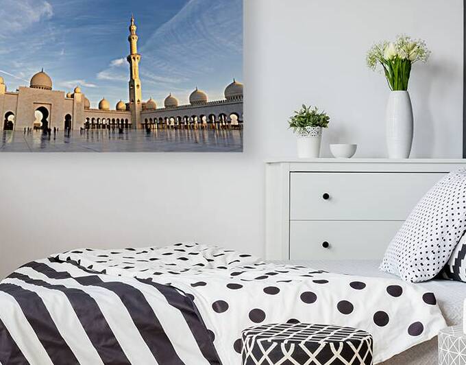 Visitors explore Sheikh Zayed Grand Mosque in Abu Dhabi by Marco Brivio