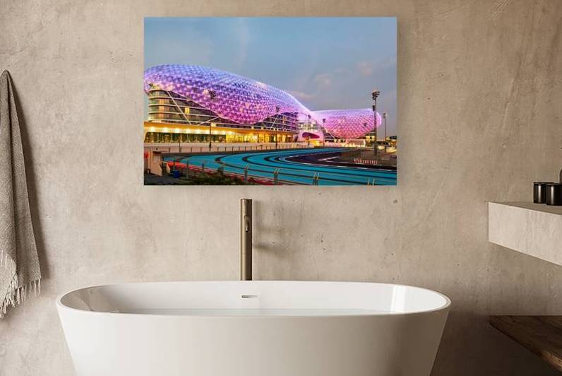 W Abu Dhabi hotel shines at Yas Island during sunset by Marco Brivio