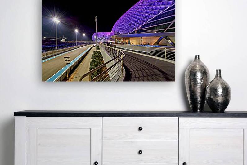 Yas Island hotel view at night in Abu Dhabi by Marco Brivio