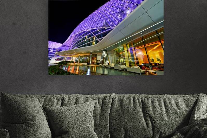 Yas Island hotel features modern architecture and night lights by Marco Brivio