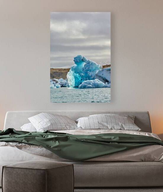 Icebergs float in Jokulsarlon lagoon Iceland by day by Marco Brivio