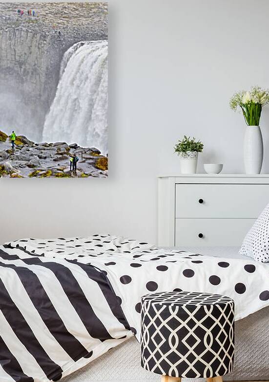 Waterfall view at Dettifoss in Iceland during foggy weather by Marco Brivio