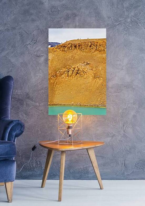 Visitors exploring the Krafla caldera in Iceland by Marco Brivio